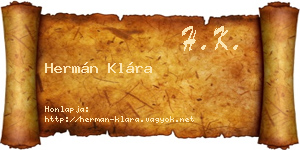 Hermán Klára névjegykártya
